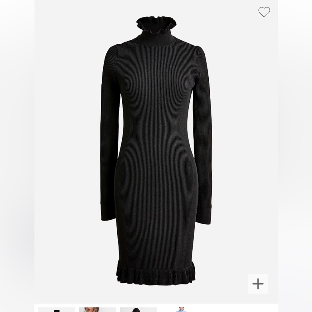 J Crew ribbed ruffleneck sweater dress